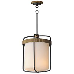 Maxim Ruffles 13 3/4"W Black and Antique Brass Pendant Light