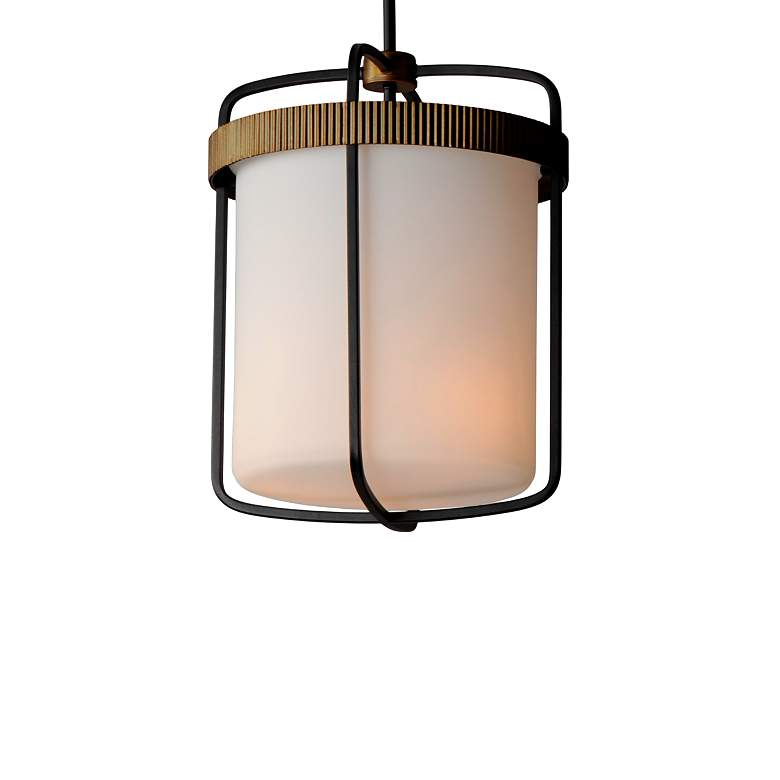 Image 3 Maxim Ruffles 13 3/4"W Black and Antique Brass Pendant Light more views