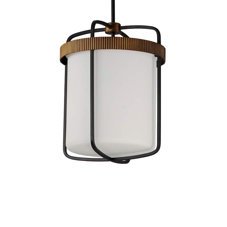 Image 4 Maxim Ruffles 13 3/4"W Black and Antique Brass Pendant Light more views