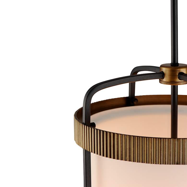 Image 5 Maxim Ruffles 13 3/4"W Black and Antique Brass Pendant Light more views