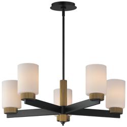 Maxim Ruffles 30 1/4" Wide Black and Brass 5-Light Chandelier