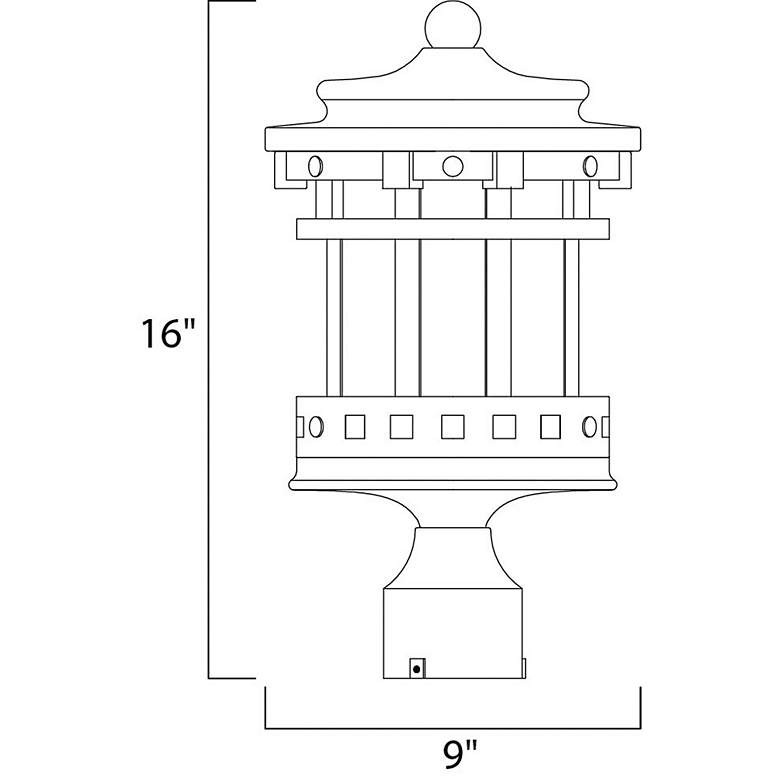Image 2 Maxim Santa Barbara 16"H Sienna 3-Light Outdoor Post Light more views