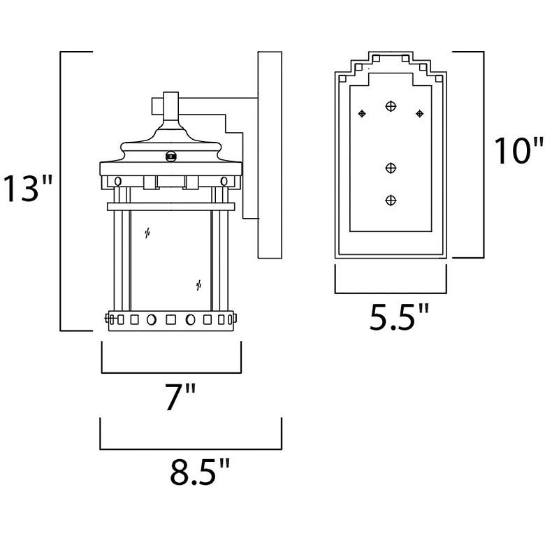 Image 6 Maxim Santa Barbara VX 13" High Sienna Outdoor Wall Light more views