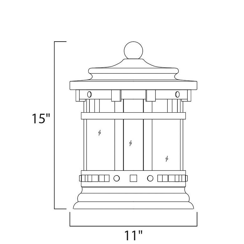 Image 6 Maxim Santa Barbara VX 15" High Sienna Outdoor Deck Lantern more views