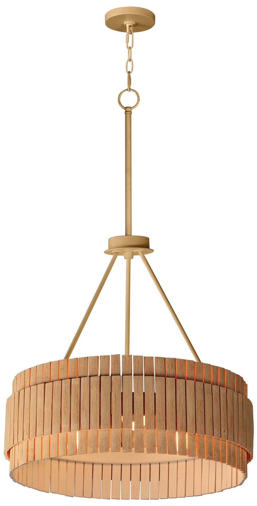 Maxim Satori 24" Wide Bamboo/Natural Aged Brass 3-Light Flush Mount