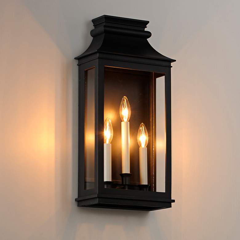 Image 1 Maxim Savannah VX 22" Black Oxide 3-Light Outdoor Wall Lantern