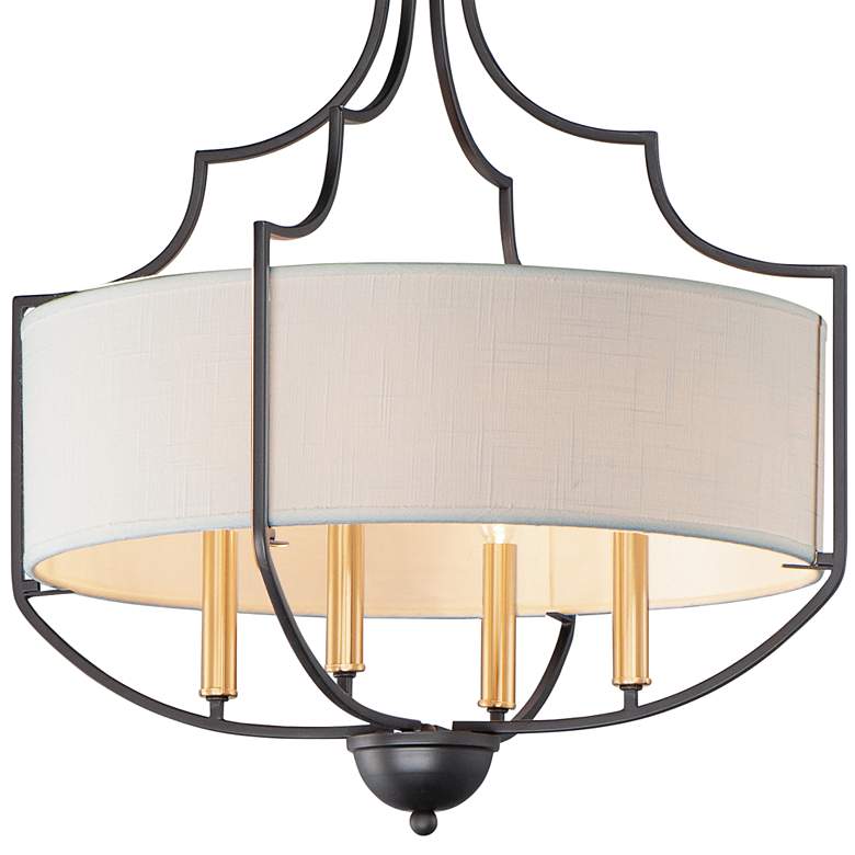Image 2 Maxim Savant 20 1/4 inch Wide 4-Light Bronze and Linen Shade Chandelier more views