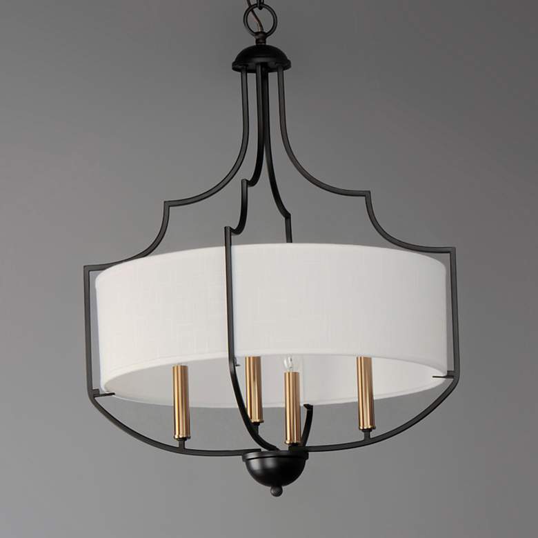 Image 2 Maxim Savant 20 1/4 inch Wide 4-Light Bronze and Linen Shade Chandelier more views