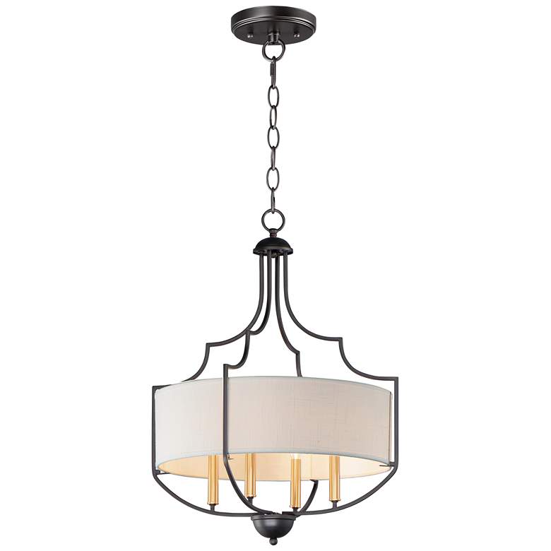 Image 3 Maxim Savant 20 1/4 inch Wide 4-Light Bronze and Linen Shade Chandelier more views