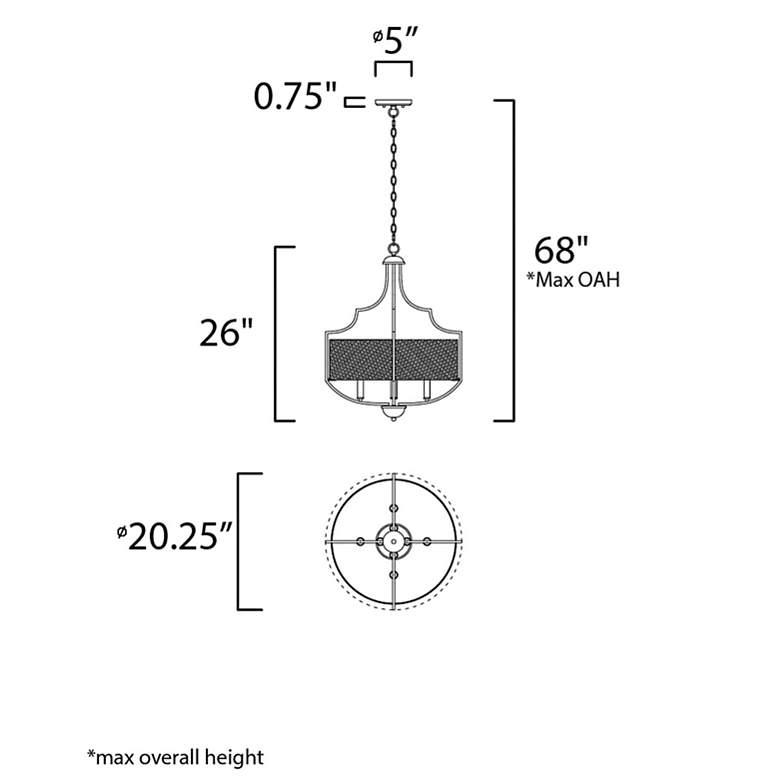 Image 5 Maxim Savant 20 1/4" Wide 4-Light Bronze and Linen Shade Chandelier more views