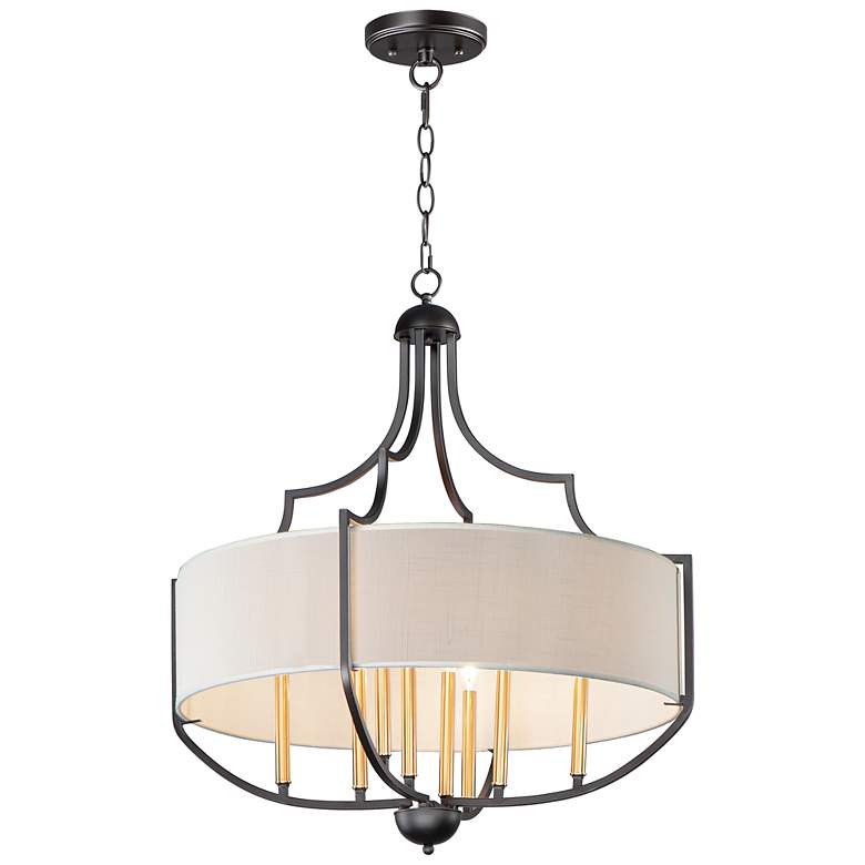 Image 2 Maxim Savant 31 inch Wide Antique Bronze 8-Light Pendant Light