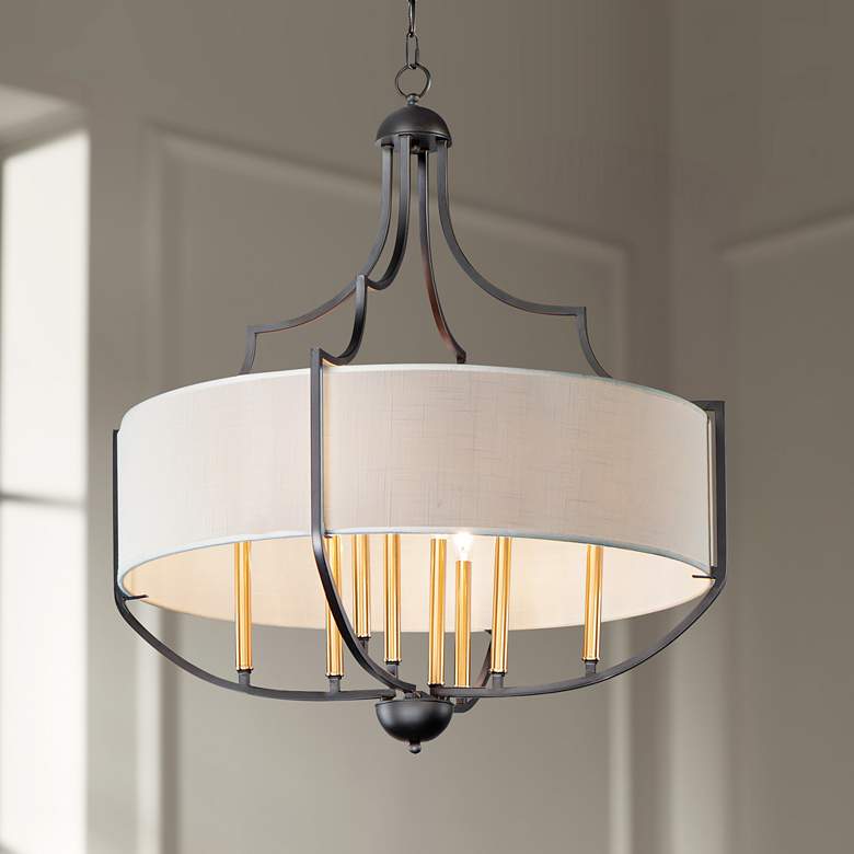 Image 1 Maxim Savant 31" Wide Antique Bronze 8-Light Pendant Light