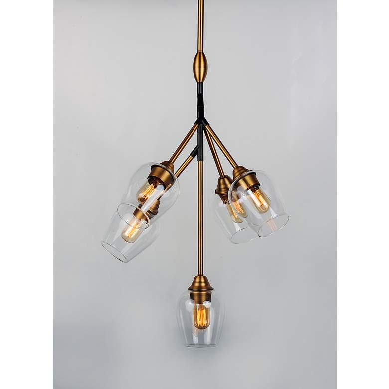 Image 3 Maxim Savvy 24 1/4"W Antique Brass 5-Light Metal Pendant more views