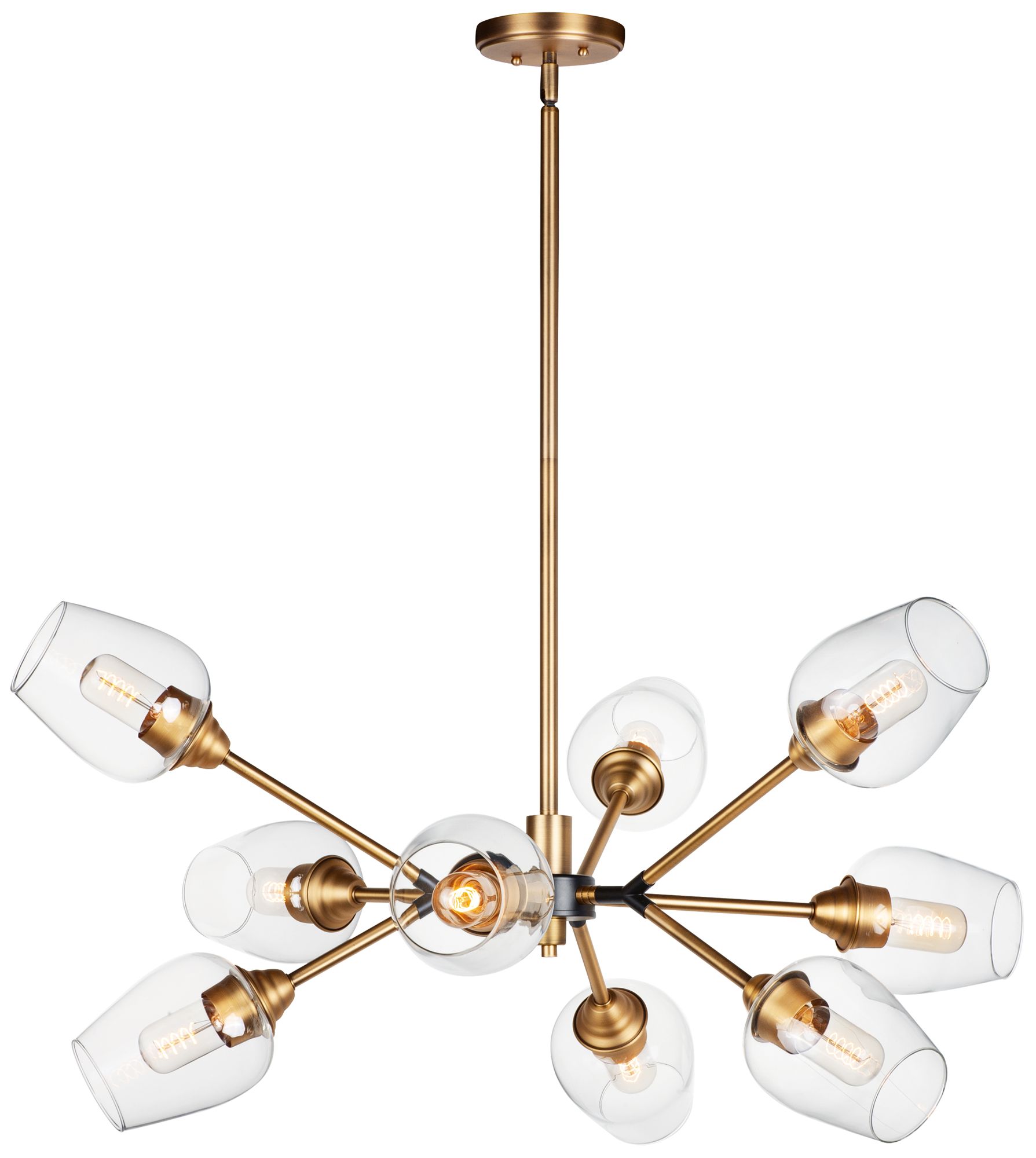 Maxim Savvy 37"W Antique Brass 9Light Sputnik Pendant Light 67P29