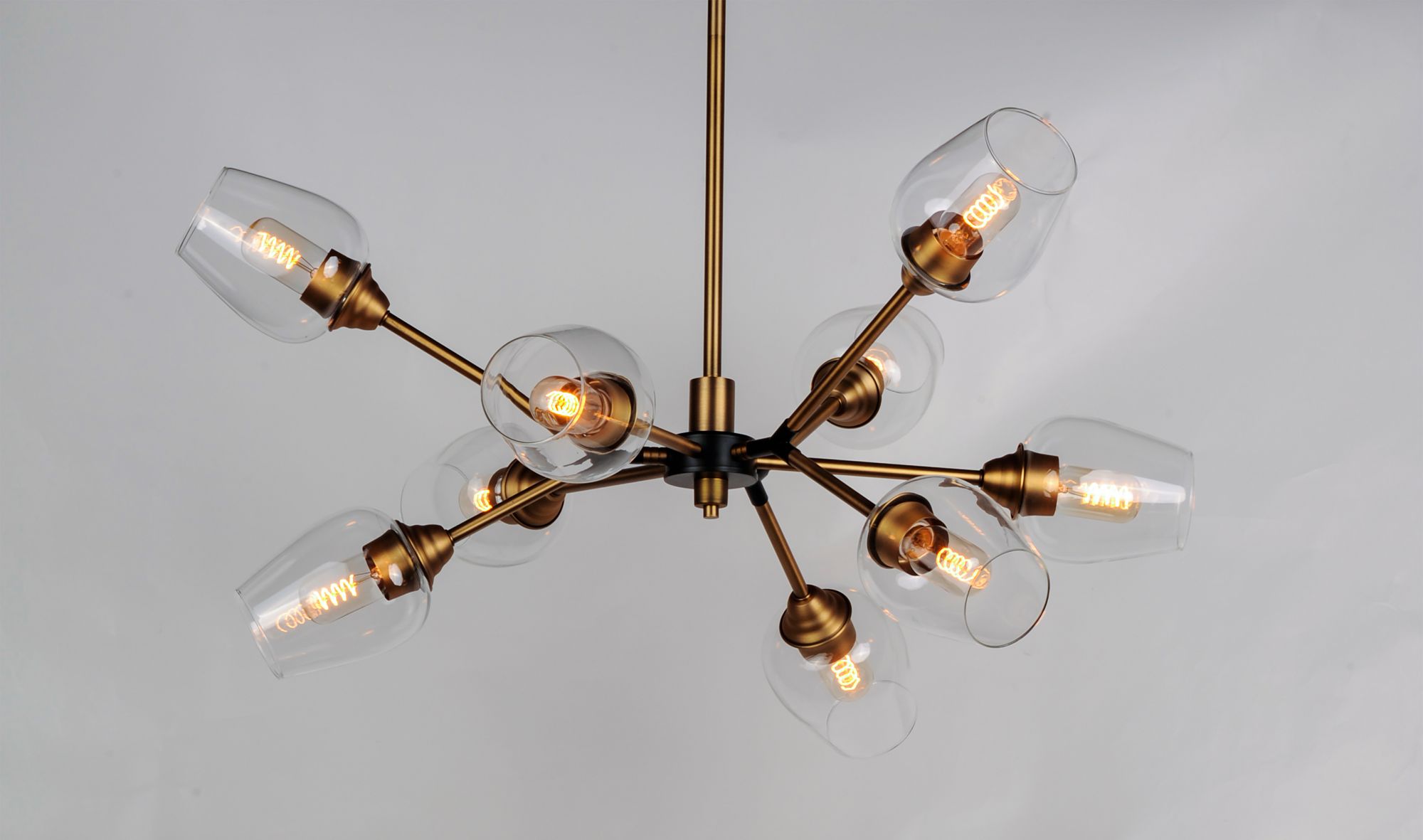 Maxim Savvy 37"W Antique Brass 9Light Sputnik Pendant Light 67P29