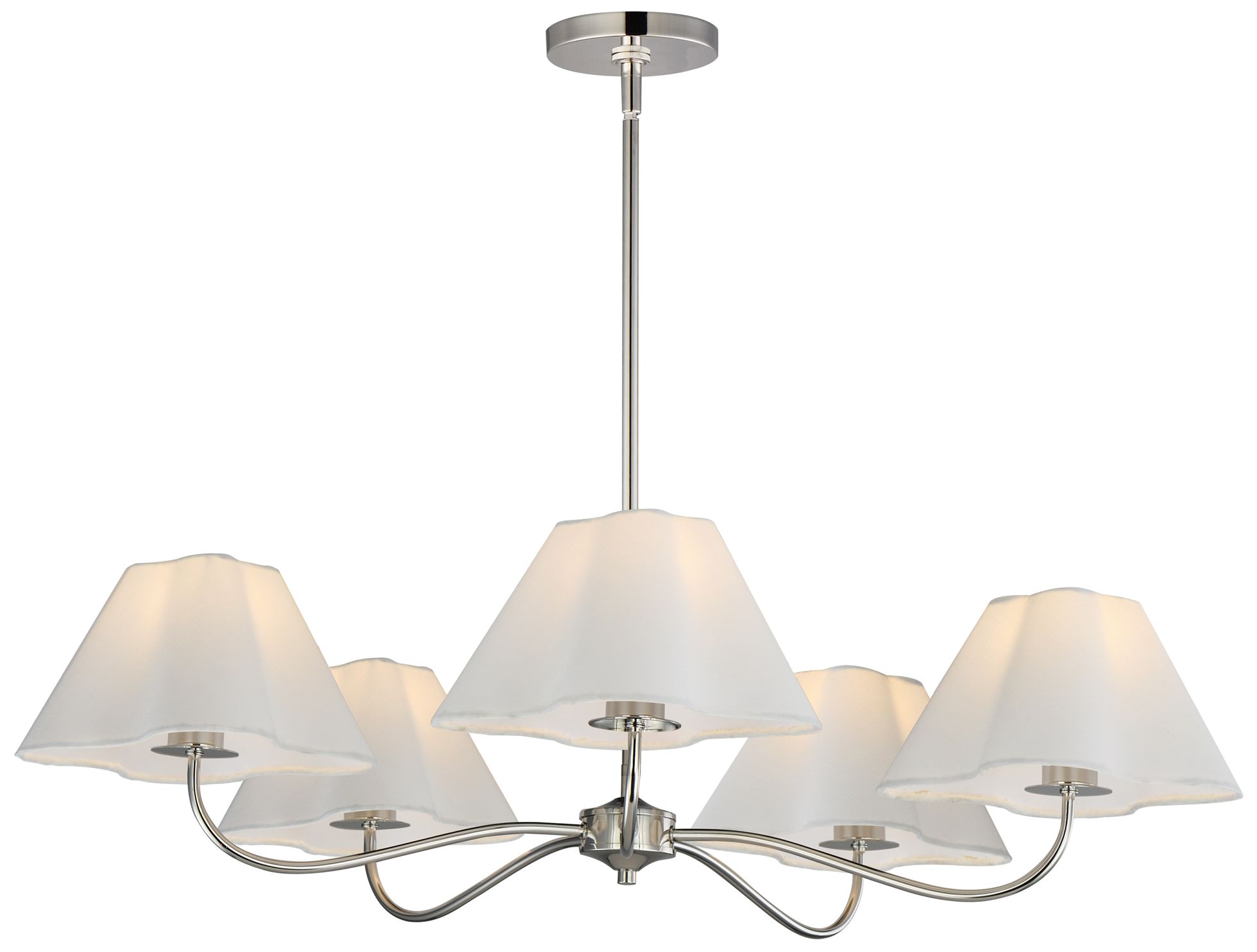 Maxim Saxon 37 1/2" Wide Polished Nickel 5-Light Chandelier