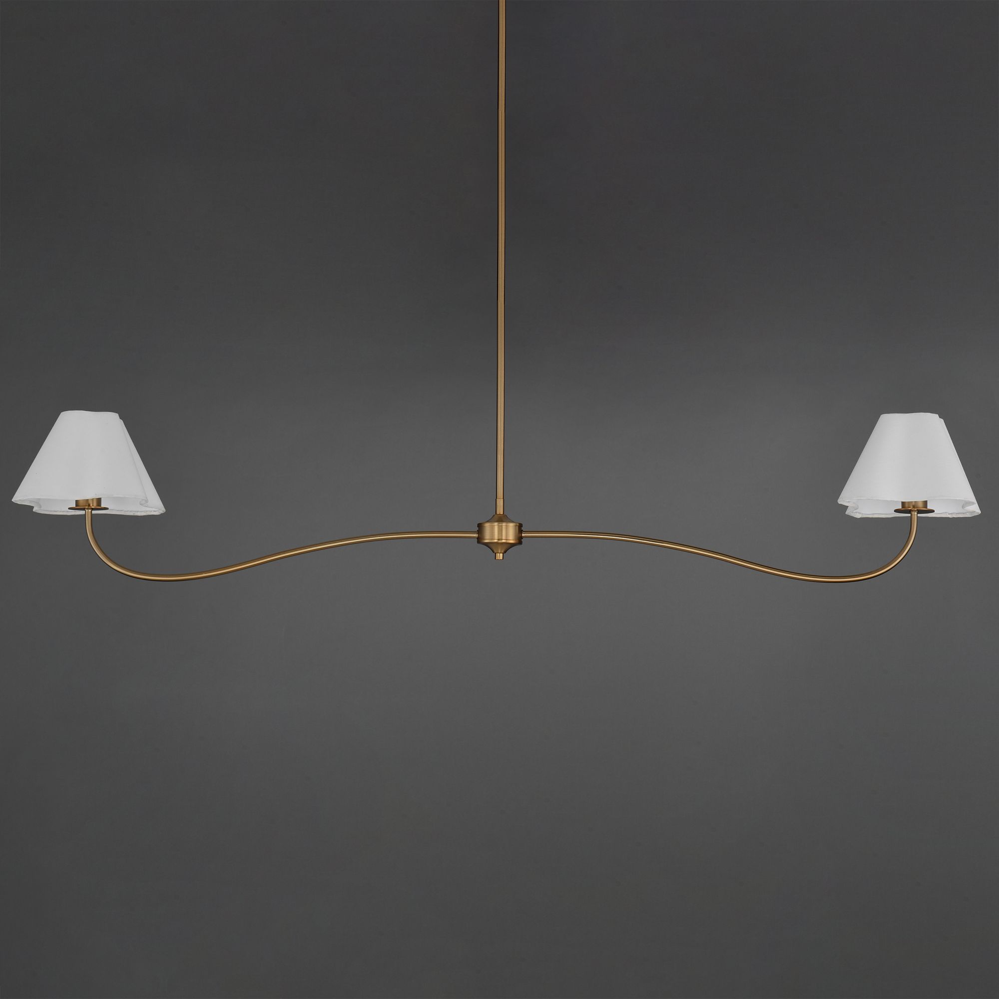 Image 3 Maxim Saxon 62" Natural Aged Brass 2-Light Pendant more views