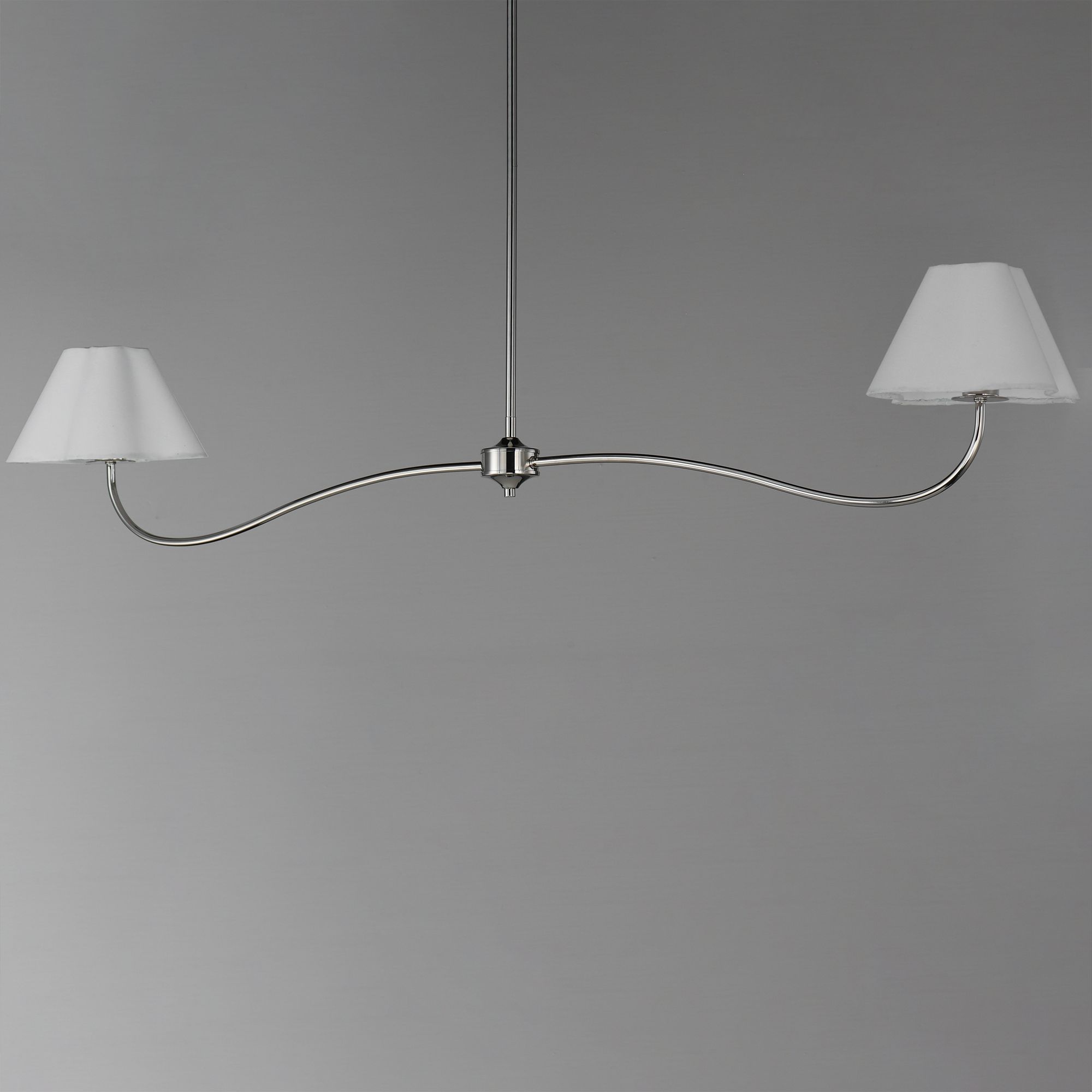 Image 3 Maxim Saxon 62" Polished Nickel 2-Light Pendant more views