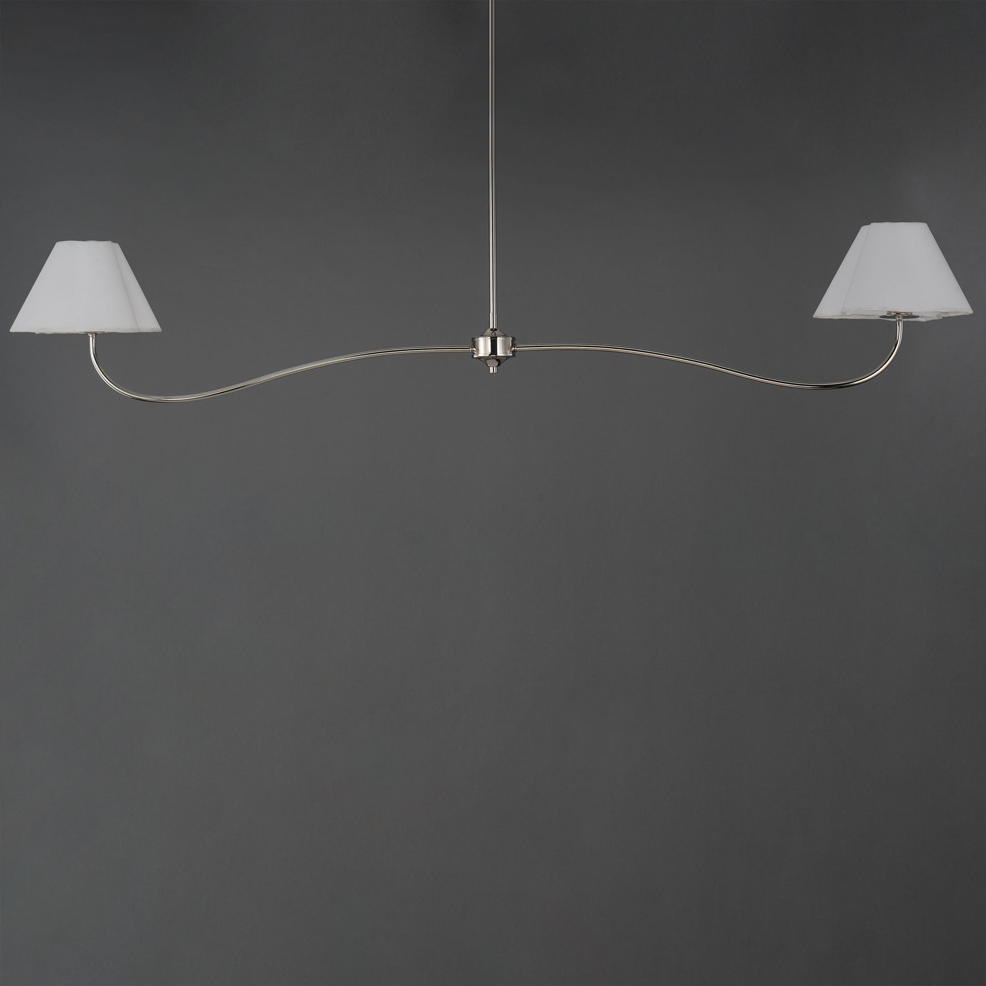 Image 4 Maxim Saxon 62" Polished Nickel 2-Light Pendant more views