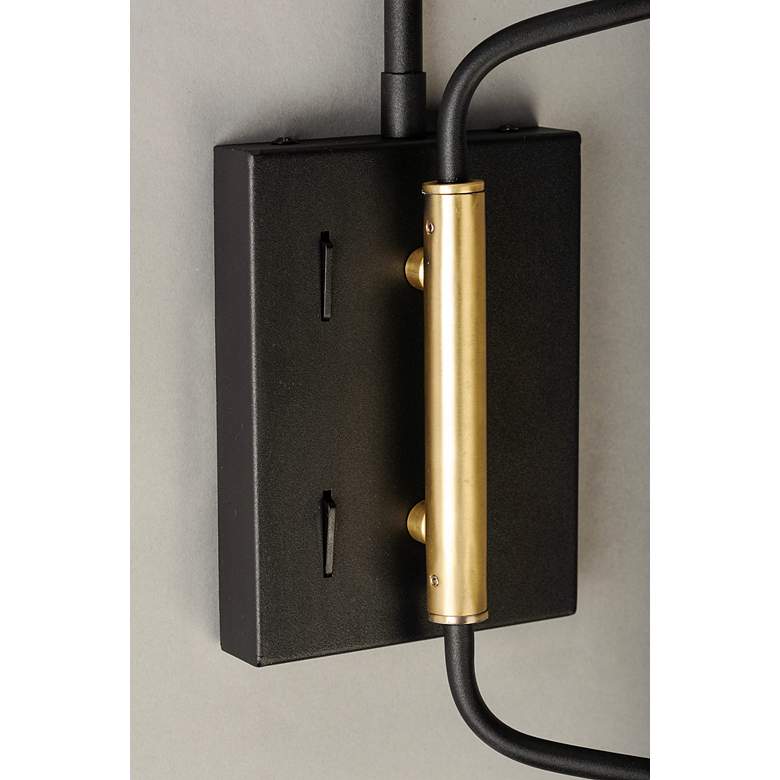 Image 4 Maxim Scan 19 3/4" Modern Black Swing Arm Plug-In LED Wall Lamp more views