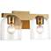 Maxim Scoop 13 1/2" Wide Natural Aged Brass 2-Light Bath Vanity