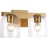 Maxim Scoop 13 1/2" Wide Natural Aged Brass 2-Light Bath Vanity