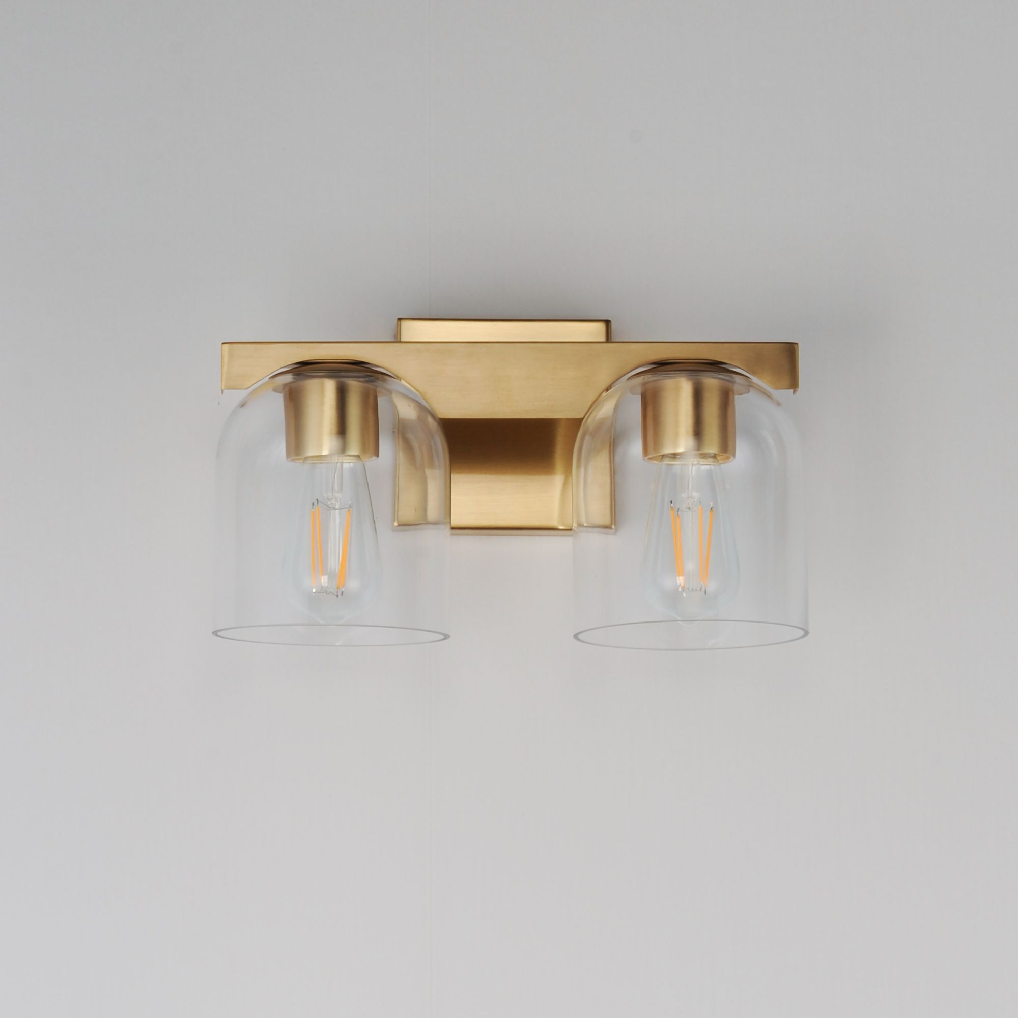 Image 3 Maxim Scoop 13 1/2" Wide Natural Aged Brass 2-Light Bath Vanity more views