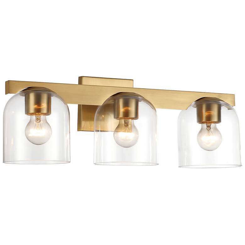 Image 1 Maxim Scoop 21 1/2" Wide Natural Aged Brass 3-Light Bath Vanity