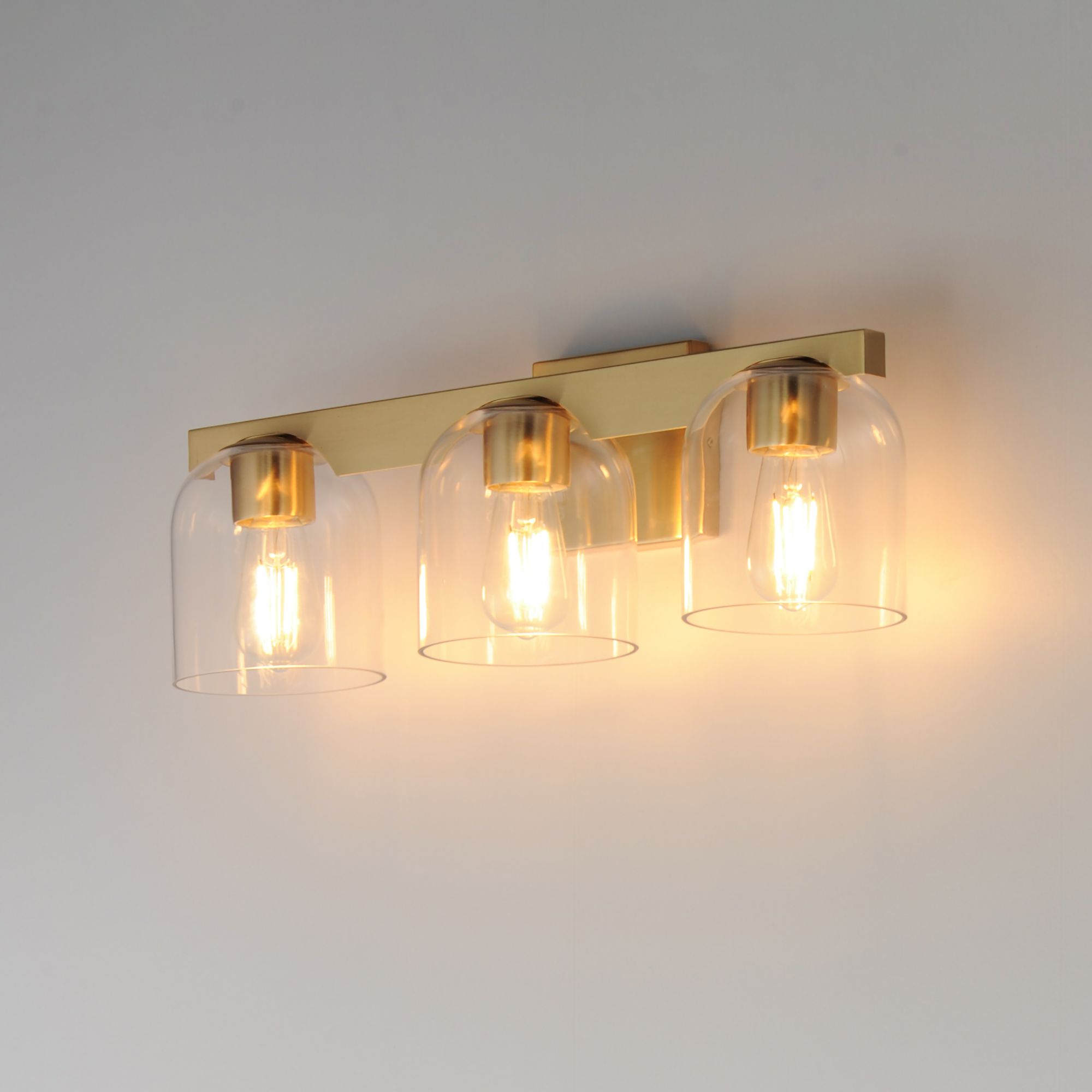 Image 5 Maxim Scoop 21 1/2" Wide Natural Aged Brass 3-Light Bath Vanity more views