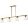 Maxim Scoop 46" Clear/Natural Aged Brass 4-Light Linear Pendant