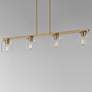 4_Maxim Scoop 46" Clear/Natural Aged Brass 4-Light Linear Pendant more views