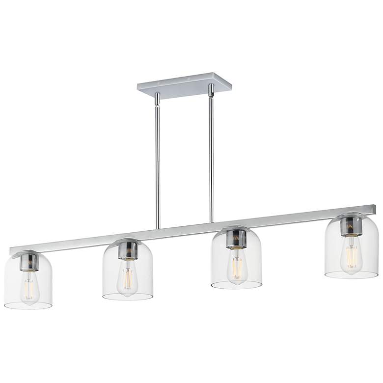 Image 1 Maxim Scoop 46" Clear/Polished Chrome 4-Light Linear Pendant