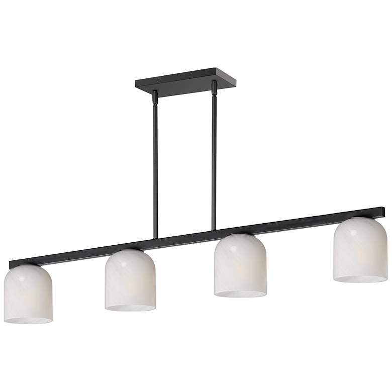 Image 1 Maxim Scoop 46" Marble/Black 4-Light Linear Pendant
