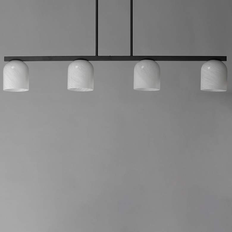 Image 2 Maxim Scoop 46" Marble/Black 4-Light Linear Pendant more views
