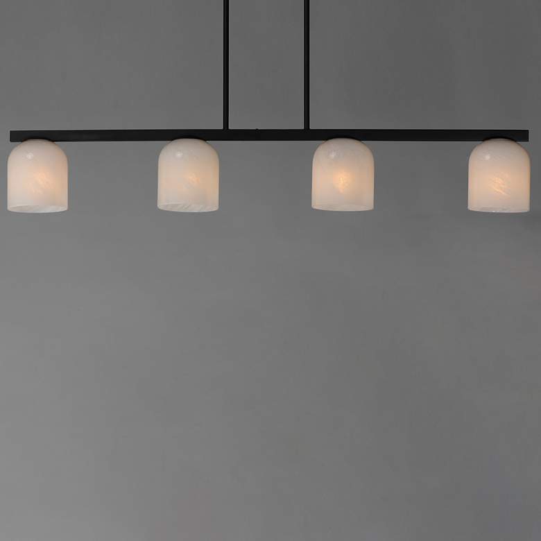 Image 3 Maxim Scoop 46" Marble/Black 4-Light Linear Pendant more views