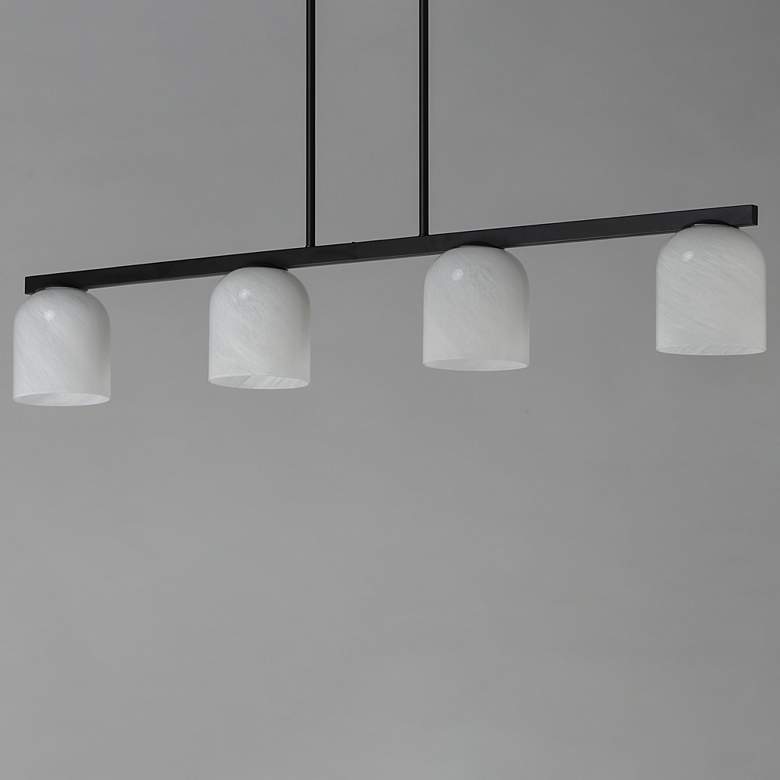 Image 4 Maxim Scoop 46" Marble/Black 4-Light Linear Pendant more views