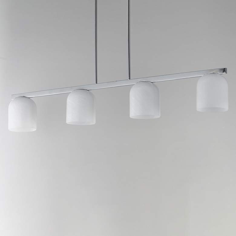 Image 3 Maxim Scoop 46" Marble/Polished Chrome 4-Light Linear Pendant more views