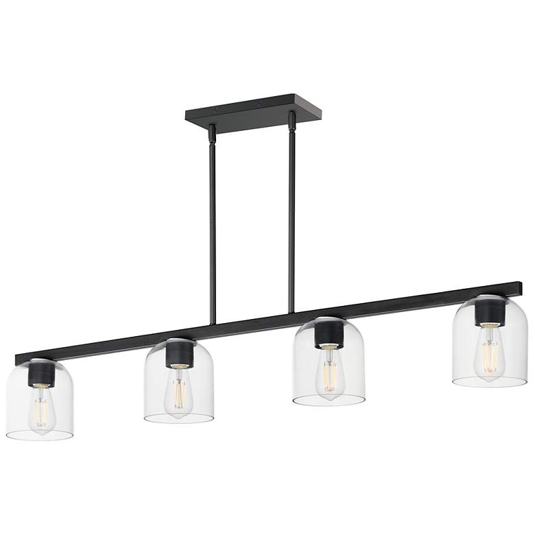 Image 1 Maxim Scoop 46" Wide Black 4-Light Linear Pendant