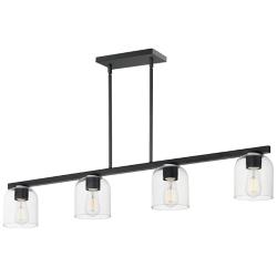 Maxim Scoop 46" Wide Black 4-Light Linear Pendant