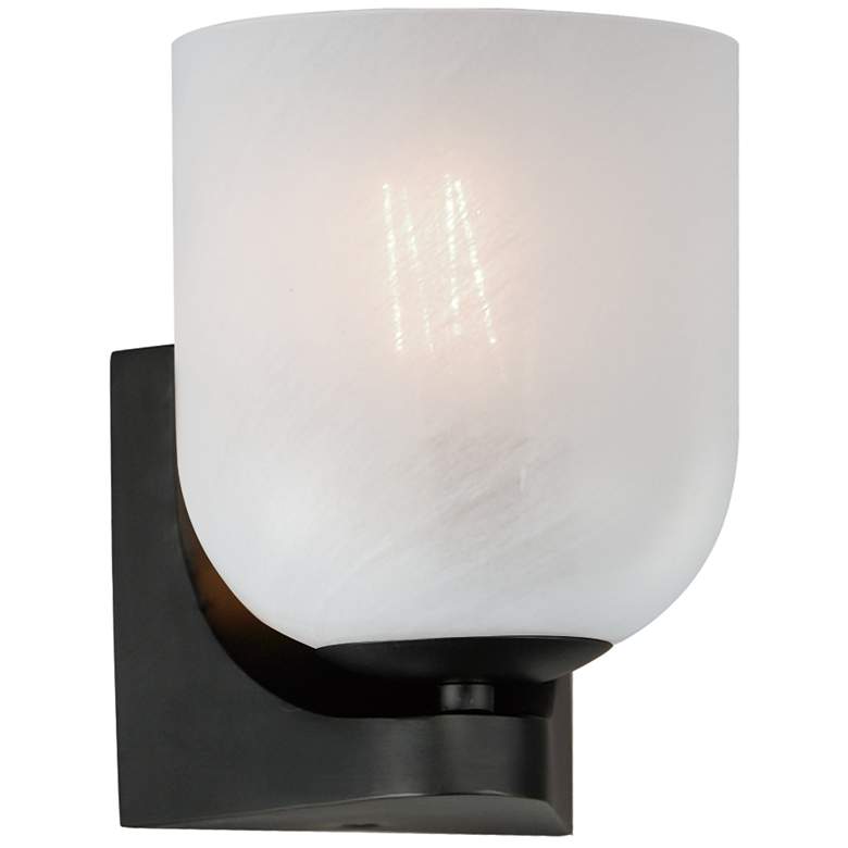 Image 1 Maxim Scoop 7 1/4" High Black 1-Light Bath Vanity