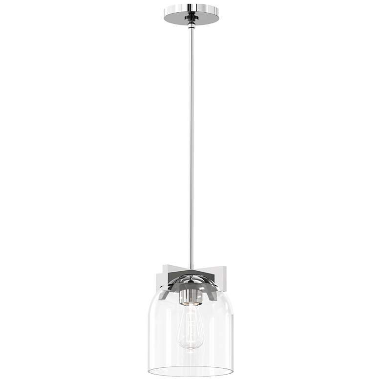 Image 1 Maxim Scoop 8" Wide Clear/Polished Chrome 1-Light Pendant/Flush Mount