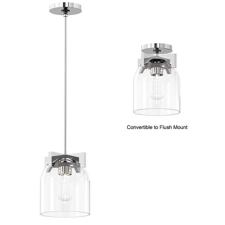 Image 2 Maxim Scoop 8" Wide Clear/Polished Chrome 1-Light Pendant/Flush Mount more views