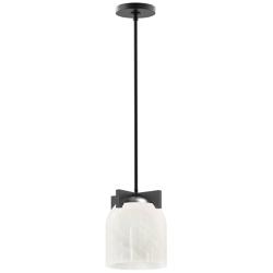 Maxim Scoop 8" Wide Marble/Black 1-Light Pendant/Flush Mount