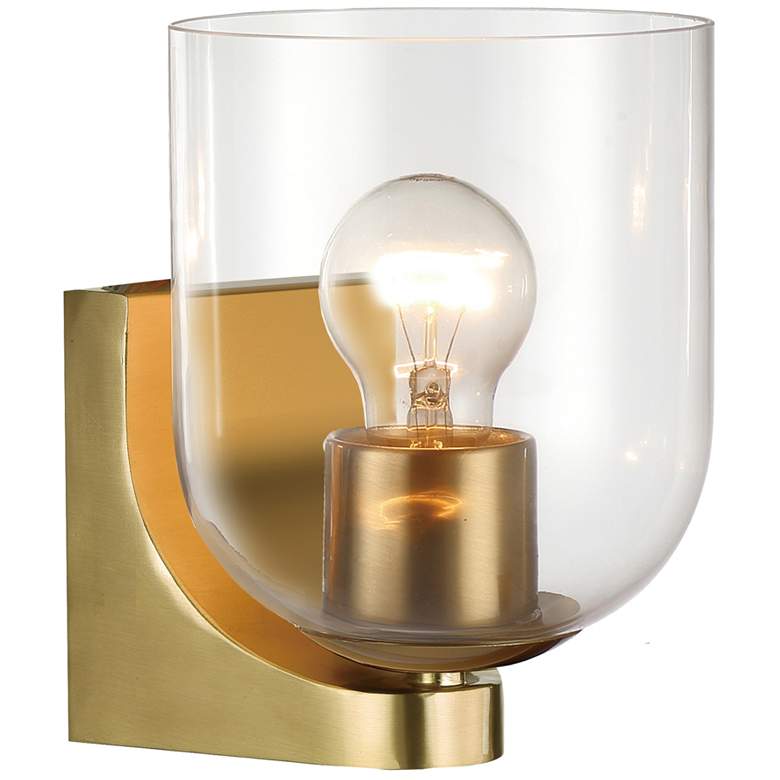 Image 1 Maxim Scoop7 1/4" High Natural Aged Brass 1-Light Bath Vanity