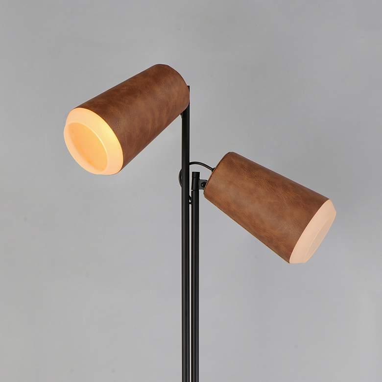 Image 6 Maxim Scout Black and Leather 2-Light LED Floor Lamp more views