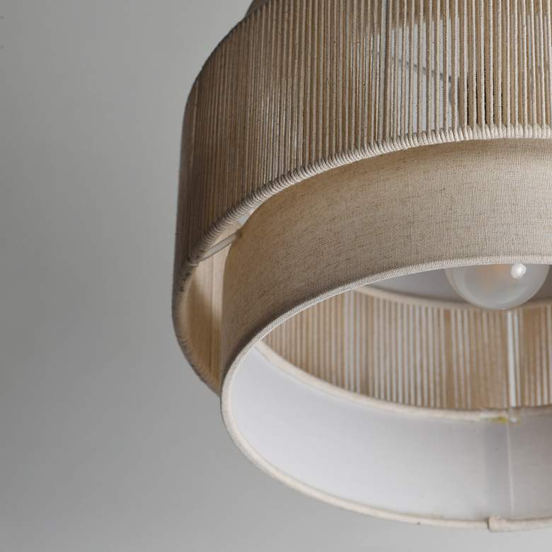 Image 4 Maxim Seacliff 14"W Natural Aged Brass Drum Pendant Light more views
