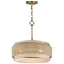 1_Maxim Seacliff 20"W Natural Aged Brass 3-Light Drum Pendant