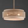 3_Maxim Seacliff 20"W Natural Aged Brass 3-Light Drum Pendant more views