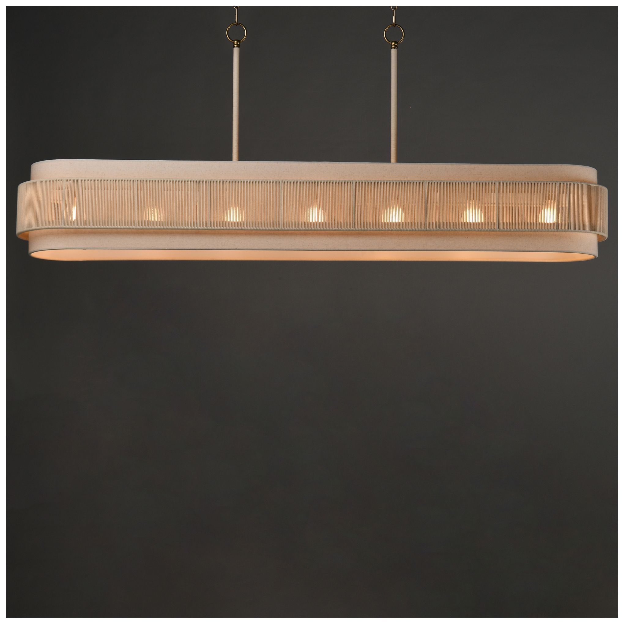 Image 3 Maxim Seacliff 60" Natural Aged Brass 7 Light Linear Pendant more views