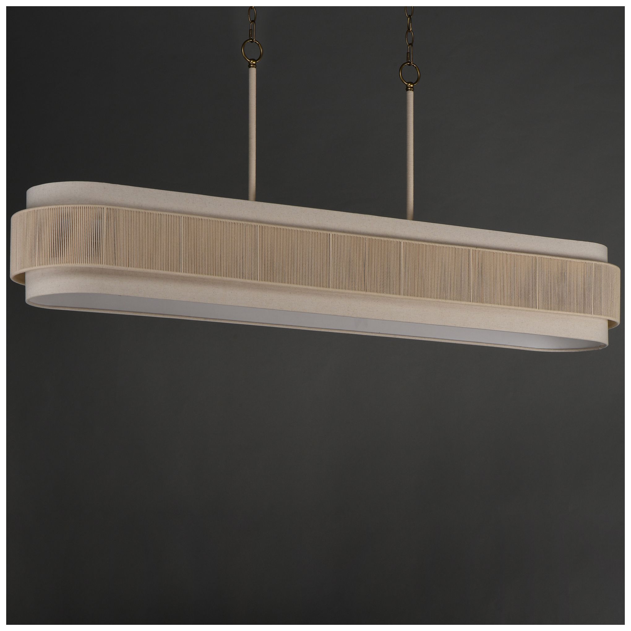 Image 4 Maxim Seacliff 60" Natural Aged Brass 7 Light Linear Pendant more views